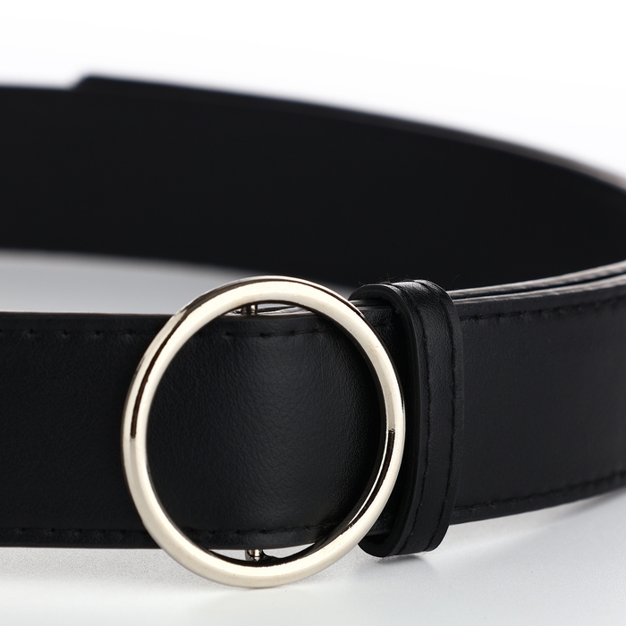 Ремень женский, ширина 3,5 см, пряжка серебро, цвет чёрный Ремень женский, ширина 3,5 см, пряжка серебро, цвет чёрный