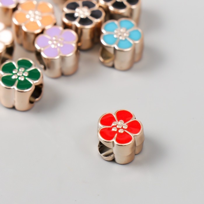 Бусины для творчества пластик Бусины для творчества пластик "Цветок яркая серединка" МИКС набор 10 шт 1,1х1 см