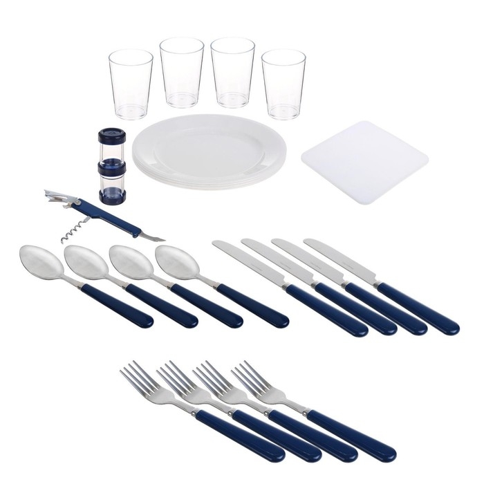 Термосумка  Термосумка "Арктика", с набором для пикника на 4 человека, 13.5 л, 31 х 34 х 24 см