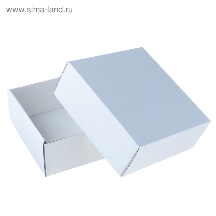 Коробка сборная без печати крышка-дно белая без окна 14,5 х 14,5 х 6 см Коробка сборная без печати крышка-дно белая без окна 14,5 х 14,5 х 6 см