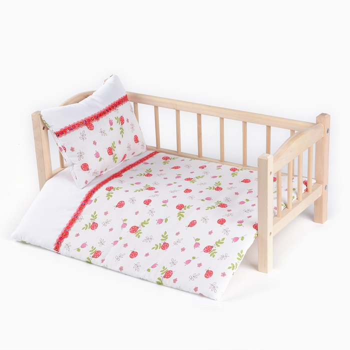 Кукольное постельное «Божьи коровки «: простынь, одеяло 46 × 36 см, подушка 23 × 17 см Кукольное постельное «Божьи коровки «: простынь, одеяло 46 × 36 см, подушка 23 × 17 см