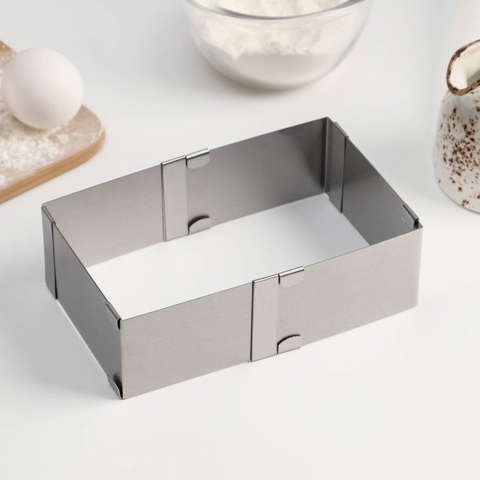 Форма для выкладки и выпечки с регулировкой размера, 9,5 -16 см, цвет серебристый