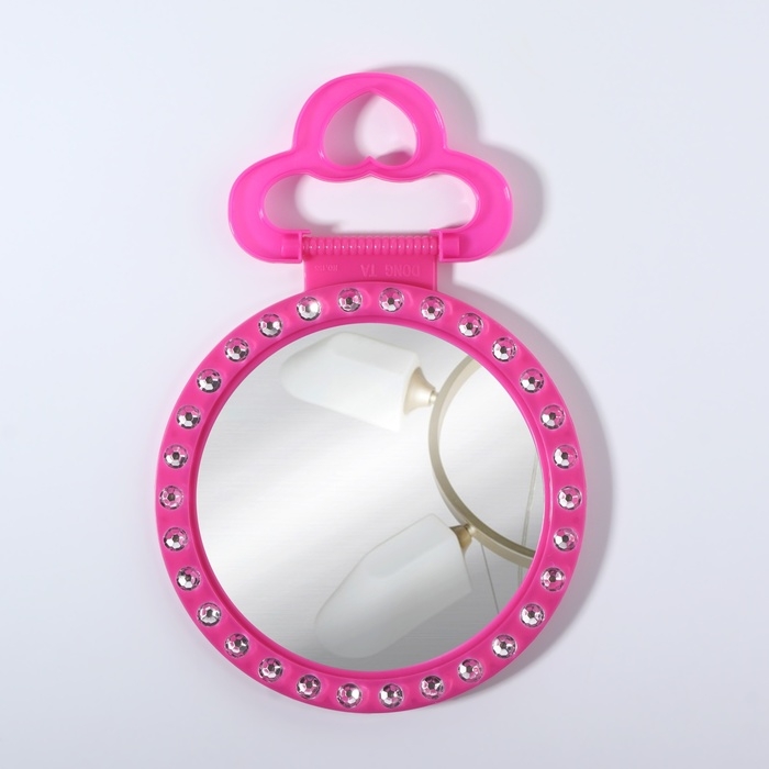 Зеркало настольное, зеркальная поверхность d = 12 см, фасовка 10 шт, цвет розовый Зеркало настольное, зеркальная поверхность d = 12 см, фасовка 10 шт, цвет розовый