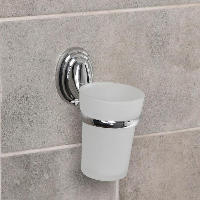 Держатель для зубных щёток, настенный Держатель для зубных щёток, настенный"Accoona A11103", стекло, цвет хром