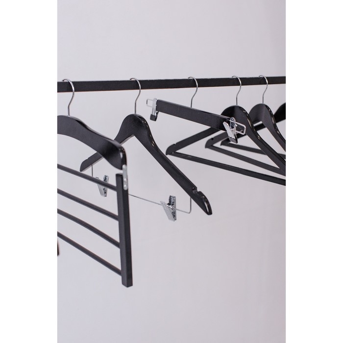 Плечики - вешалка для брюк и юбок LaDо́m Bois, 44,5×1,2×27,5 см, с зажимами, широкие плечики, деревянная сорт А Плечики - вешалка для брюк и юбок LaDо́m Bois, 44,5×1,2×27,5 см, с зажимами, широкие плечики, деревянная сорт А