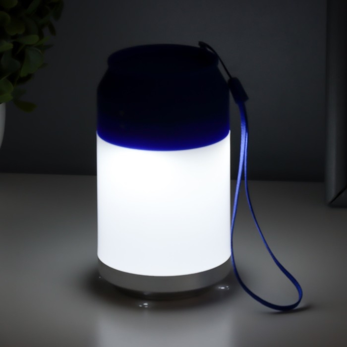 Ночник Ночник "Фоси" LED 5 режимов от батареек 3хААА бело-синий 6,5х6,5х11,5 см