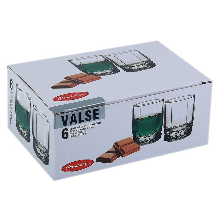 Набор стеклянных стопок для ликера Valse, 60 мл, 6 шт Набор стеклянных стопок для ликера Valse, 60 мл, 6 шт