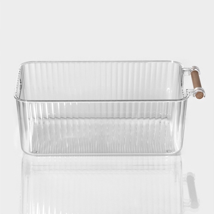 Контейнер для хранения с ручкой LaDо́m «Кристалл», 34×18,3×12 см, прозрачный Контейнер для хранения с ручкой LaDо́m «Кристалл», 34×18,3×12 см, прозрачный