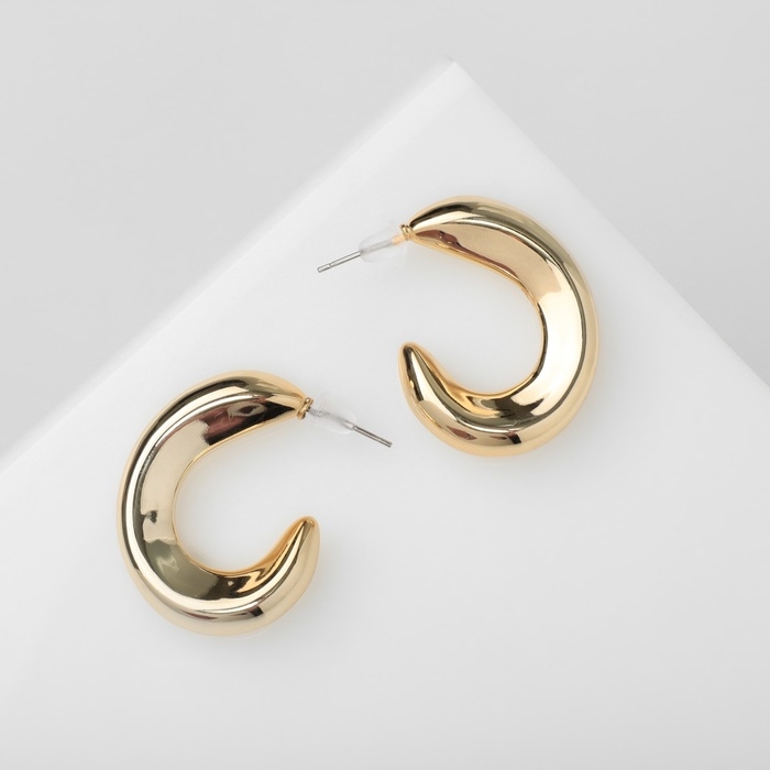 Серьги пластик «Майя» крюг, цвет золото Серьги пластик «Майя» крюг, цвет золото