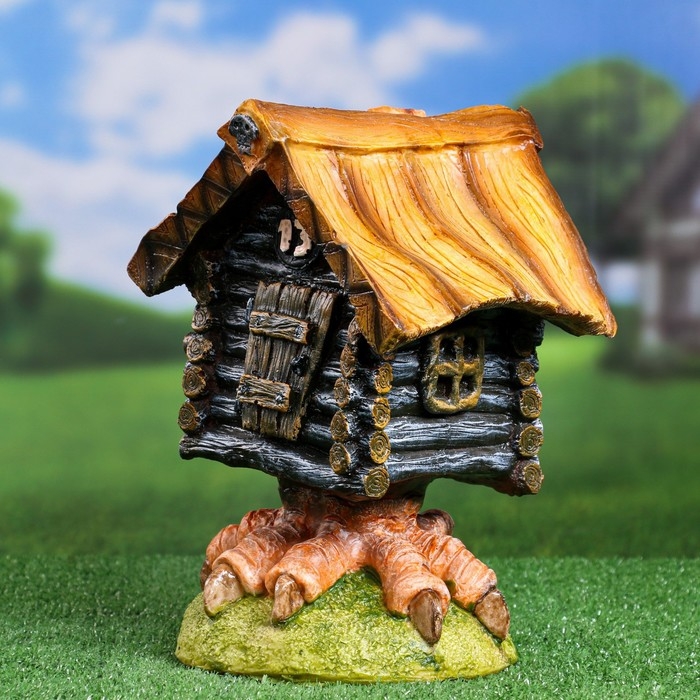 Садовая фигура  Садовая фигура "Избушка на курьих ножках" 32х23х21см