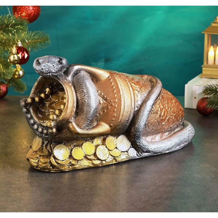 Новый год. Символ 2025. Копилка Новый год. Символ 2025. Копилка "Змея на кувшине" 32х19см