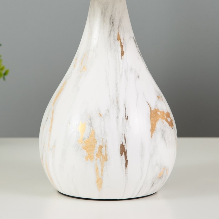 Настольная лампа Настольная лампа "Мармор" E14 40Вт белый-золотой 23х23х35 см RISALUX