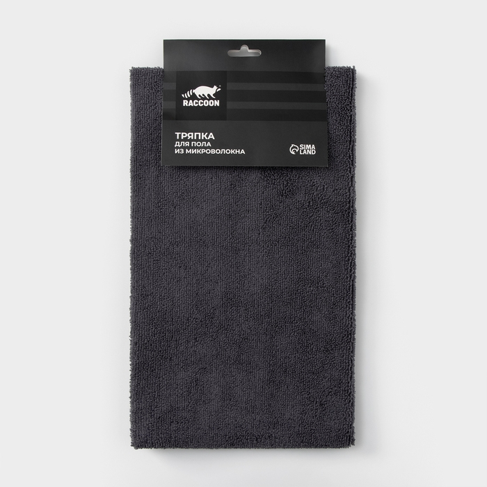 Тряпка для пола Raccoon, 220 г/м², 60×80 см, микрофибра, ультразвуковая обработка края, 2 шт, цвет серый Тряпка для пола Raccoon, 220 г/м², 60×80 см, микрофибра, ультразвуковая обработка края, 2 шт, цвет серый