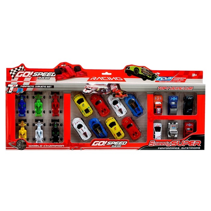 Набор машинок «Гоночные» 20 шт., 3 вида, инерция Набор машинок «Гоночные» 20 шт., 3 вида, инерция