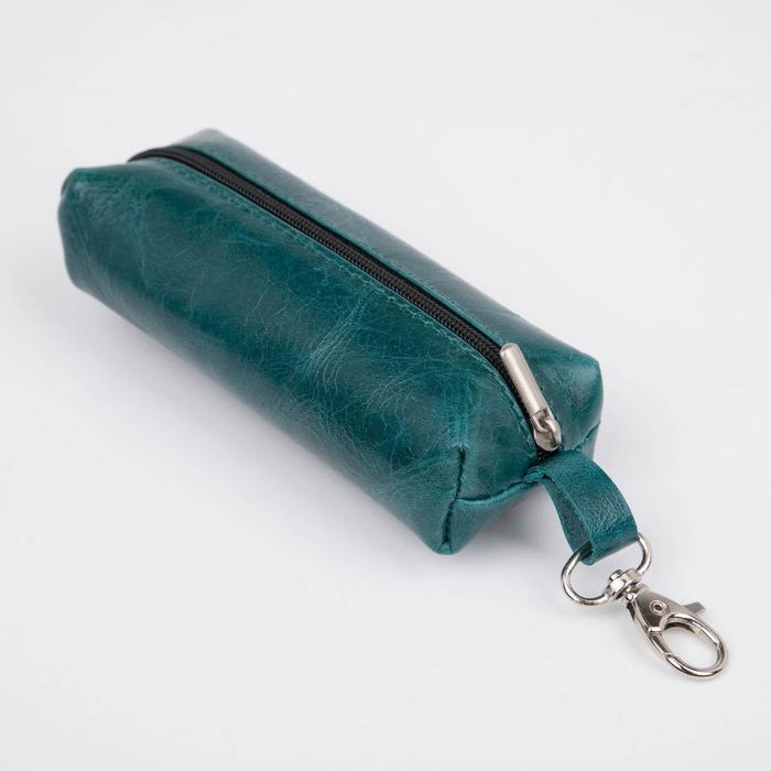 Ключница на молнии, длина 13 см, кольцо, карабин, цвет бирюзовый Ключница на молнии, длина 13 см, кольцо, карабин, цвет бирюзовый