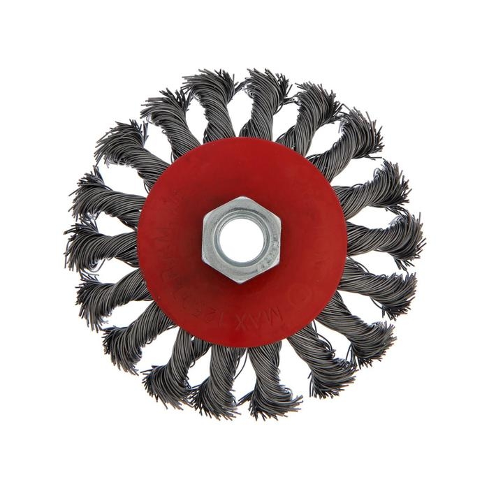 Щетка металлическая для УШМ ЛОМ, крученая проволока,  Щетка металлическая для УШМ ЛОМ, крученая проволока, "тарелка", М14, 100 мм