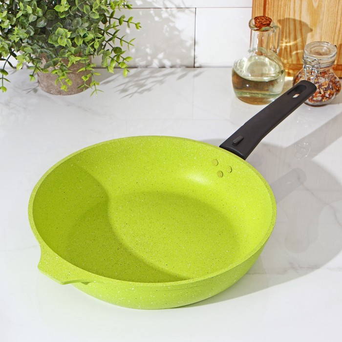 Сковорода Trendy style, d=26 см, съёмная ручка, антипригарное покрытие, цвет зелёный Сковорода Trendy style, d=26 см, съёмная ручка, антипригарное покрытие, цвет зелёный
