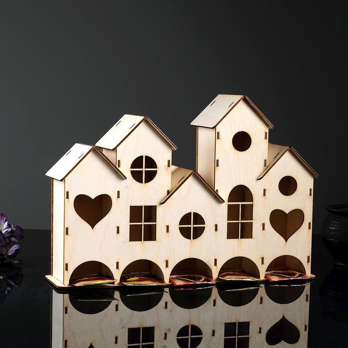 Заготовка для декупажа Заготовка для декупажа"Чайный домик низкий пятикомнатный" 43 х 29 х 10