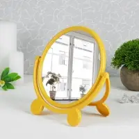 Зеркало настольное, с рамкой для фото, d=23.5 см, (d=17.5 см), МИКС