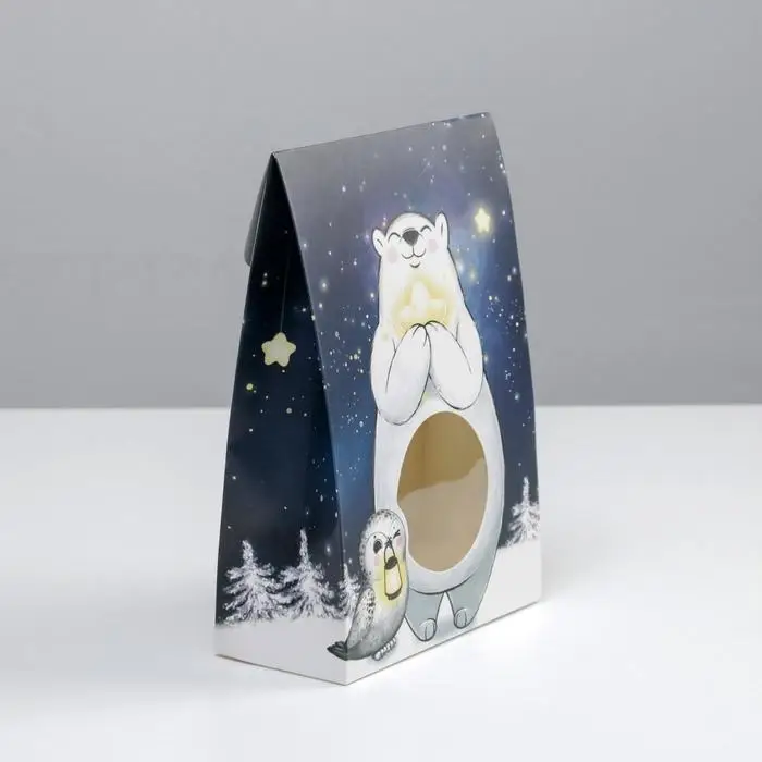 Коробка подарочная новогодняя складная «Звёздочка», 15 х 7 х 22 см, Новый год Коробка подарочная новогодняя складная «Звёздочка», 15 х 7 х 22 см, Новый год