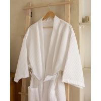 Халат вафельный Luscan Кимоно размер 50-52, белый