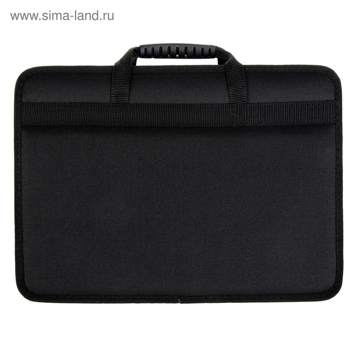 Папка с ручками текстильная, А4, 365 х 260 х 50 мм, 1С13 Папка с ручками текстильная, А4, 365 х 260 х 50 мм, 1С13 "Луга", каркасная, чёрная