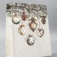 Пакет подарочный новогодний ламинированный, &laquo;Игрушки Новогодние&raquo; , 26&times;12&times;32 см