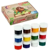 Гуашь 12 цветов &times; 15 мл ZOO, МИКС