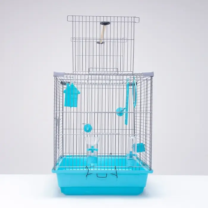 Клетка для птиц &laquo;Пижон&raquo; №104, разборная, 58&times;40&times;48 см, 1 секция, бирюзовая