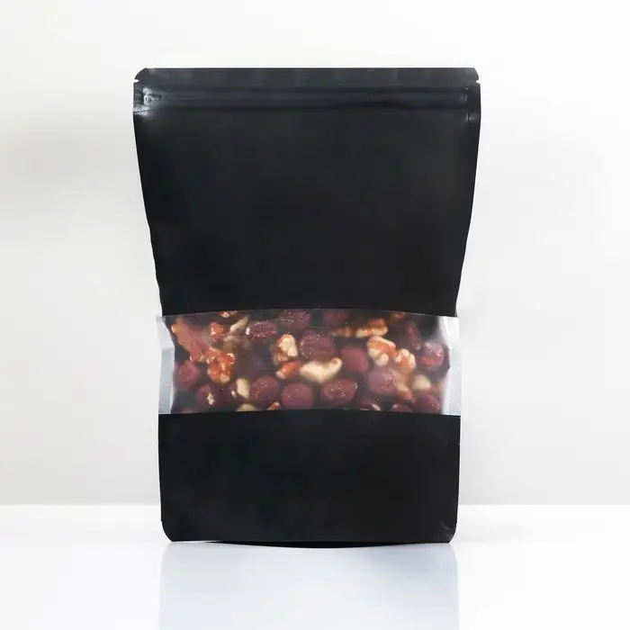 Пакет дой - пак, матовый, чёрный с окном, 14×20×4 см Пакет дой - пак, матовый, чёрный с окном, 14×20×4 см