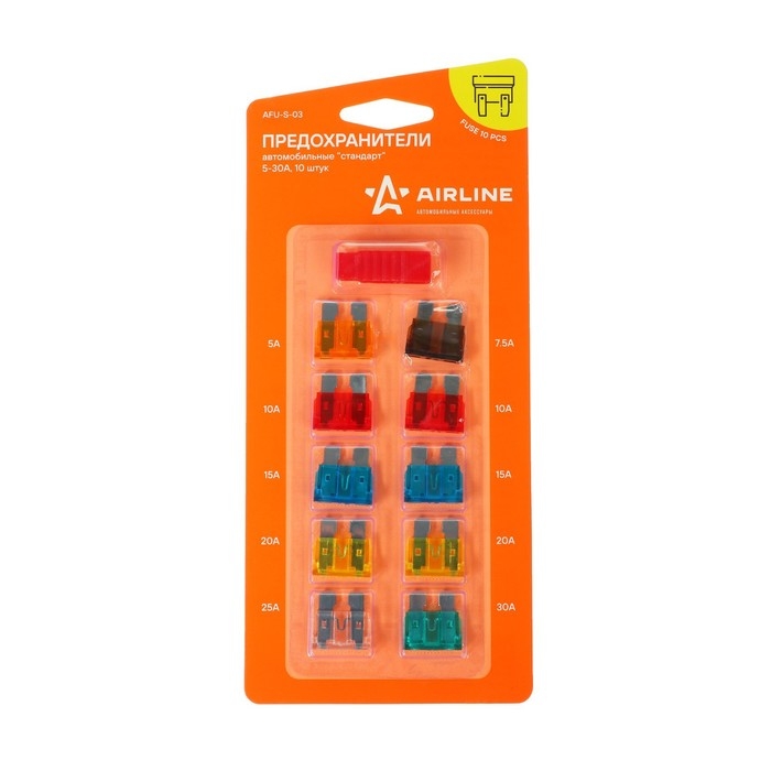 Предохранители Airline «стандарт», 5 - 30 А, набор, 10 шт. Предохранители Airline «стандарт», 5 - 30 А, набор, 10 шт.