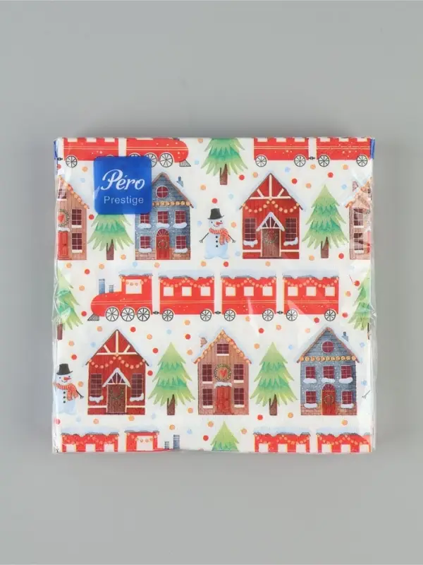 Салфетки новогодние бумажные &laquo;Снежный город&raquo;, 33&times;33, 3 слоя, 20 шт.