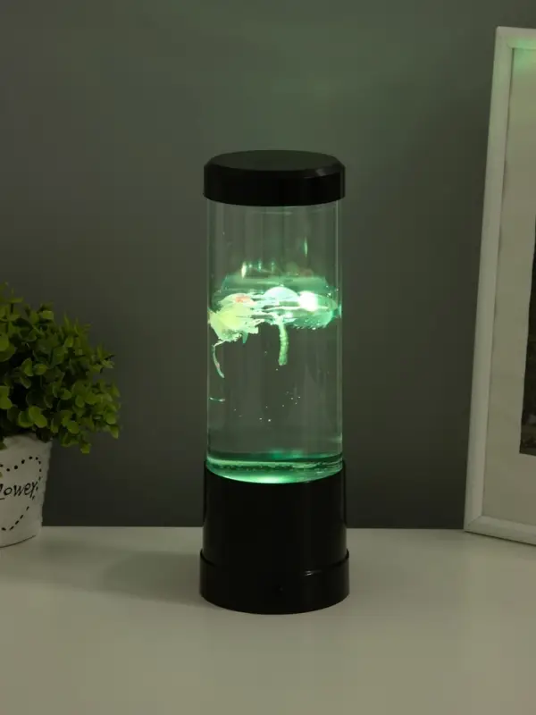 Лава - лампа RISALUX &laquo;Медузы&raquo;, подсветка, RGB, USB, 3-5 Вт, чёрная, 9&times;9&times;25.5 см