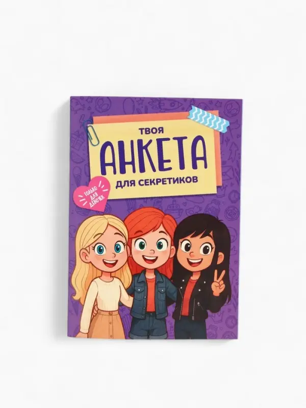 Анкета для девочек А6, 16 листов  Анкета для девочек А6, 16 листов "Анкета для секретиков"