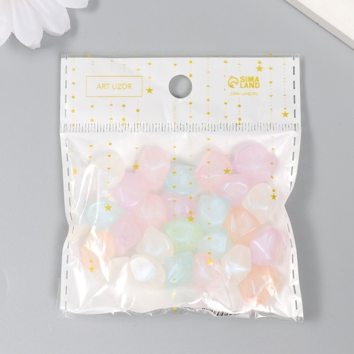 Бусины для творчества пластик "Грани. Блеск" набор 20 гр 1х1,3х1 см