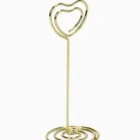 Подставка под ценник, фото &laquo;Сердце&raquo;, с зажимом, 3.3&times;3.3&times;8.3 см, цвет золото