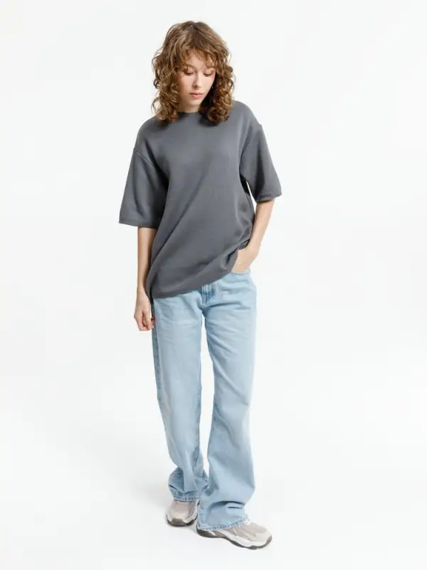 Джемпер с коротким рукавом Siluetti Volumica, серый, размер XS/S Джемпер с коротким рукавом Siluetti Volumica, серый, размер XS/S