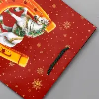 Пакет подарочный новогодний ламинированный, «Подкова» , 18×10×22.3 см