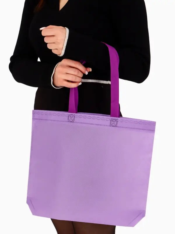 Пакет с петлевой ручкой, сумка - шопер &laquo;Эко&raquo;, 38&times;32&times;10 см, фиолетовый