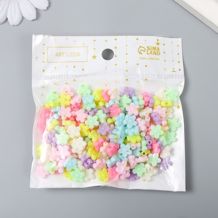 Бусины для творчества пластик Бусины для творчества пластик "Цветочек. Пастельные тона" набор 20 гр 0,8х0,8 см