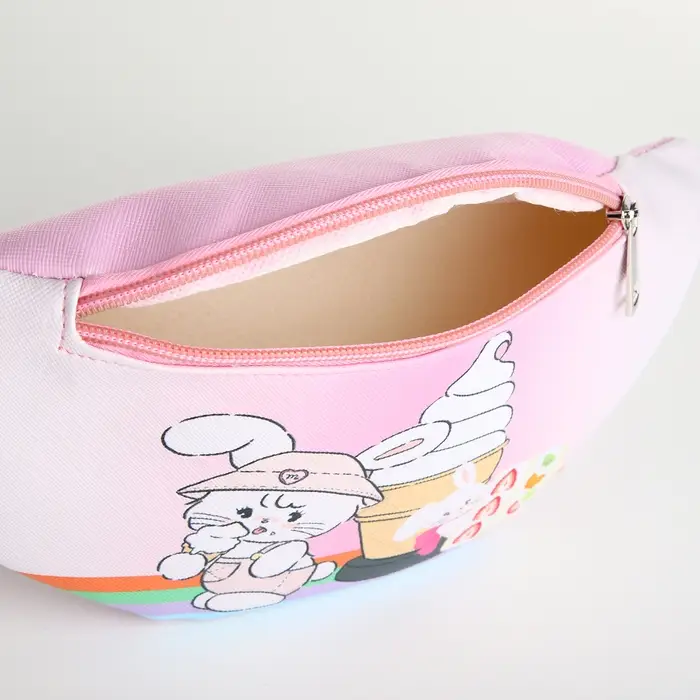 Сумка поясная &laquo;Мороженое&raquo;, детская, для девочки, на молнии, розовая
