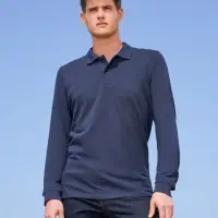 Рубашка поло мужская с длинным рукавом Perfect LSL Men белая, размер 3XL