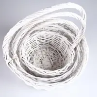 Плетёная корзина для хранения Noma, лоза, с ручкой, белая, набор 3 шт.