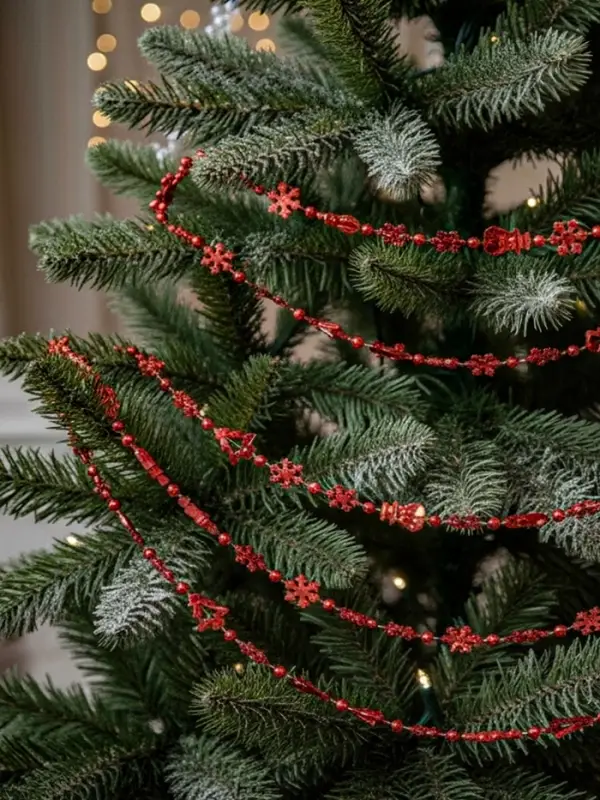 Бусы на ёлку &laquo;Снежинки&raquo;, длина 2.7 м, d=2.3 см, МИКС