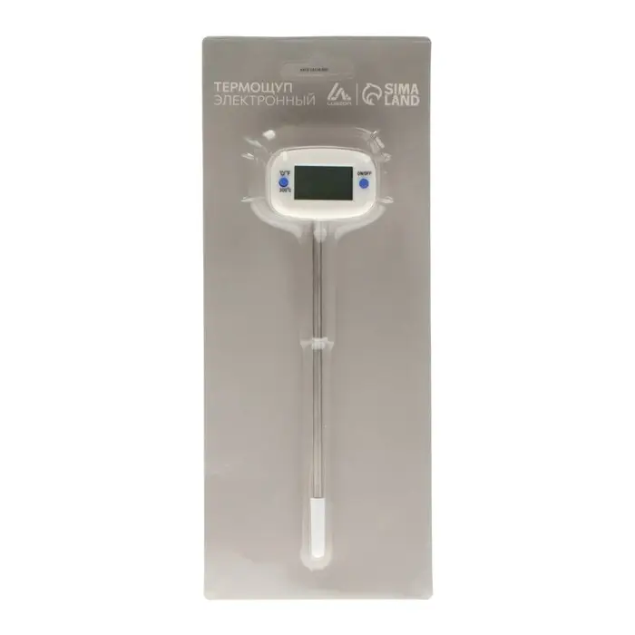 Термометр (термощуп) кухонный Luazon TA-288, максимальная температура 300 °C, от LR44, белый