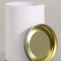 Тубус белый 73&times;110 мм (90 мм внутренняя высота), картон, металлическая крышка