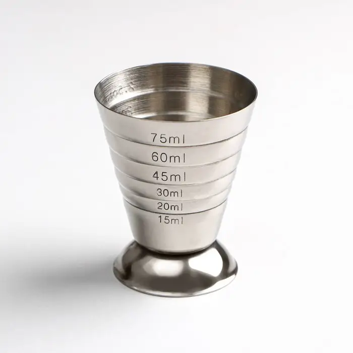Джиггер &laquo;Металлик&raquo;, 15/75 мл, с мерными делениями, нержавеющая сталь, серебристый