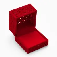Футляр под кольцо, серьги &laquo;Кружево&raquo;, бархатный, 6&times;6 см, красный