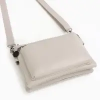 Сумка женская кросс-боди на молнии, 20.5&times;2&times;13 см, серая