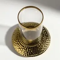 Подсвечник на 1 свечу &laquo;Верна&raquo;, керамика, стекло, d=8 см, золото, 14.5&times;14.5&times;17.5 см